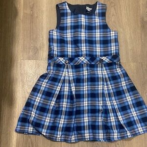 Lands' End Blue and White Checkered Kids Dress